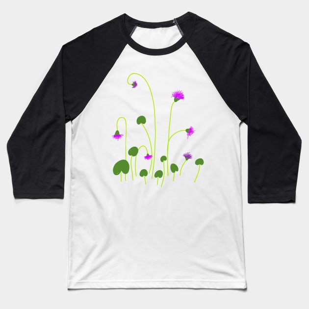 SOLDANELLE WITH LEAVES Baseball T-Shirt by aroba